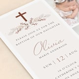 "Stacked Blessing" - Baptism and Christening Invitations in Cream by Oma N. Ramkhelawan - Detail