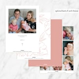 "Sweet Peony" - Baptism and Christening Invitations in Peony by Nicoletta Savod - Back of Card Options