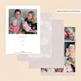 "Luxe script" - Baptism and Christening Invitations in Toffee by Creo Study - Back of Card Options