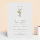 "Botanically" - Baptism and Christening Invitations in Mint by Everett Paper Goods - Front
