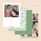 "Botanically" - Baptism and Christening Invitations in Mint by Everett Paper Goods - Back of Card Options
