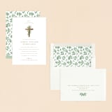 "Botanically" - Baptism and Christening Invitations in Mint by Everett Paper Goods - Assembled
