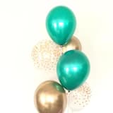 "Emerald Green and Gold Balloons | Set of 8 Standard 11" Latex Balloons" - Party Balloons in green by Marci McCue