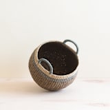 "Brown Bulge Basket" - Decorative Baskets in brown by LIKHA
