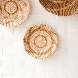 "Small Natural + Brown Round Wall Baskets 10"" - Decorative Baskets in brown by LIKHA
