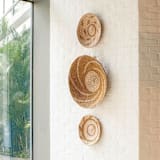 "Small Natural + Brown Round Wall Baskets 10"" - Decorative Baskets in brown by LIKHA