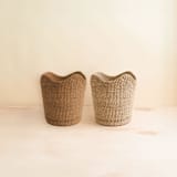 "Tan Small Scallop Basket" - Decorative Baskets in brown by LIKHA