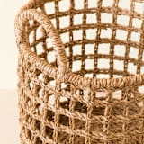 "Seagrass Rope Open Weave Cylinder Basket with handles, nested set of 3" - Decorative Baskets in natural by LIKHA