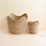 "Natural Small Scallop Basket" - Decorative Baskets in natural by LIKHA
