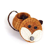 "Lidded Basket Fox" - Decorative Baskets in brown by Powered By People