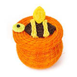 "Lidded Basket Honey Bee" - Decorative Baskets in yellow by Powered By People