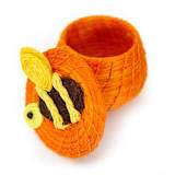 "Lidded Basket Honey Bee" - Decorative Baskets in yellow by Powered By People