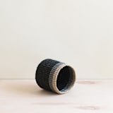 "Black Cylinder Tabletop Basket" - Decorative Baskets in black by LIKHA