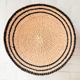 "Large Natural + Black Round Wall Baskets 18"" - Decorative Baskets in black by LIKHA