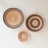 "Large Natural + Black Round Wall Baskets 18"" - Decorative Baskets in black by LIKHA