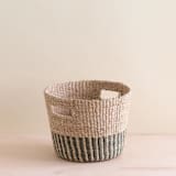 "Grey + Natural Tapered Basket" - Decorative Baskets in gray by LIKHA