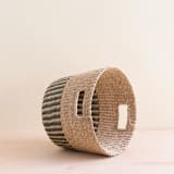 "Grey + Natural Tapered Basket" - Decorative Baskets in gray by LIKHA