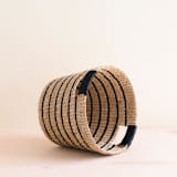 "Black Stripes Tapered Basket" - Decorative Baskets in black by LIKHA