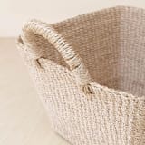 "Natural Tapered Square Tabletop Basket with Handles" - Decorative Baskets in natural by LIKHA