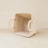 "Natural Tapered Square Tabletop Basket with Handles" - Decorative Baskets in natural by LIKHA