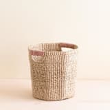 "Natural + Dusty Rose Octagon Basket" - Decorative Baskets in pink by LIKHA