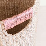 "Natural + Dusty Rose Octagon Basket" - Decorative Baskets in pink by LIKHA
