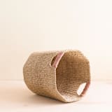 "Natural + Dusty Rose Octagon Basket" - Decorative Baskets in pink by LIKHA