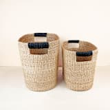 "Black Rounded Oval Basket, set of 2" - Decorative Baskets in black by LIKHA