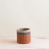 "Coral Cylinder Tabletop Basket" - Decorative Baskets in orange by LIKHA