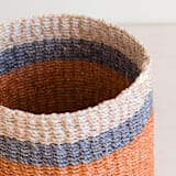 "Coral Cylinder Tabletop Basket" - Decorative Baskets in orange by LIKHA