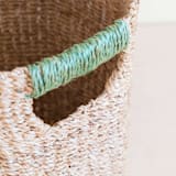 "Natural + Sage Octagon Basket" - Decorative Baskets in green by LIKHA