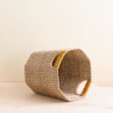 "Natural + Mustard Yellow Octagon Basket" - Decorative Baskets in yellow by LIKHA