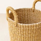 "Mustard Cylinder Vase Basket" - Decorative Baskets in yellow by LIKHA