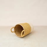 "Mustard Cylinder Vase Basket" - Decorative Baskets in yellow by LIKHA