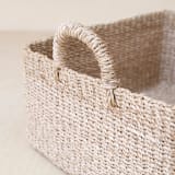 "Natural Square Tabletop Basket with Handles" - Decorative Baskets in natural by LIKHA