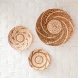 "Medium Natural + Brown Round Wall Baskets 12"" - Decorative Baskets in brown by LIKHA