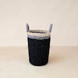 "Black Cylinder Vase Basket" - Decorative Baskets in black by LIKHA