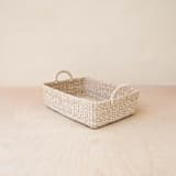 "Natural Rectangle Tray with Handles" - Decorative Baskets in natural by LIKHA