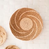 "Large Natural + Brown Round Wall Baskets 18"" - Decorative Baskets in brown by LIKHA