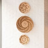 "Large Natural + Brown Round Wall Baskets 18"" - Decorative Baskets in brown by LIKHA