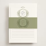 "Traditional Monogram" - Bridal Shower in Olive by Erin Deegan - With Cards