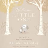 "Little owlet" - Baby Shower Invitations in Almond by Jennifer Wick - Detail