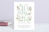 "Cascading Shower" - Baby Shower Invitations in Sage by Jennifer Wick - Front