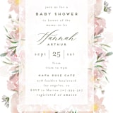 "Flora Fest" - Baby Shower Invitations in Blush by Leah Bisch - Detail