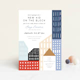 "Modern new kid on the block" - Baby Shower Invitations in Sky by Alethea and Ruth - Front