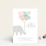 "Elephant" - Baby Shower Invitations in Peony by Lori Wemple - Front