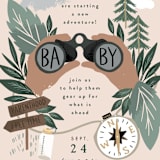 "Adventure on the horizon" - Baby Shower Invitations in Latte by Alethea and Ruth - Detail