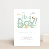 "Little pups" - Baby Shower Invitations in Mint by Jennifer Wick - Front