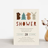 "Woodland Type" - Baby Shower Invitations in Birch by Erica Krystek - Front