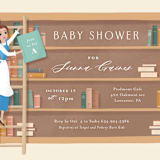 "Disney's Belle's books" - Baby Shower Invitations in Hicory by Jennifer Wick - Detail